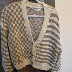 Women's checker cardigan
